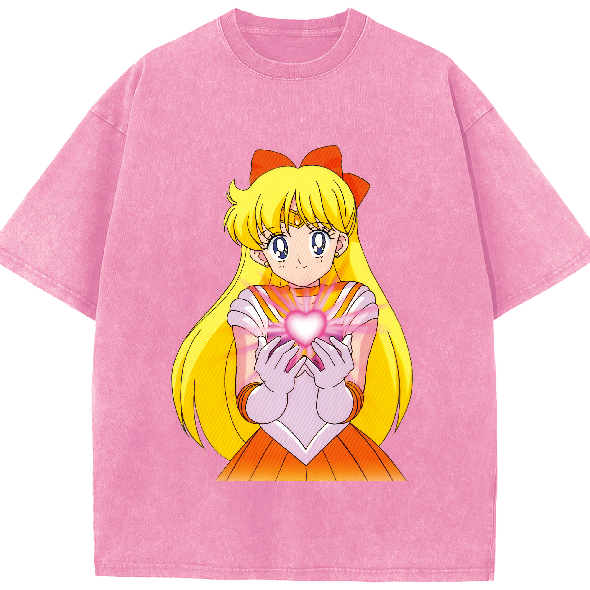 （画像用） 美少女戦士セーラームーン 愛野 美奈子 あいの みなこ Sailor Moon Aino Minako 綿100% ヴィンテージ風 半袖Tシャツ（フロントプリント）